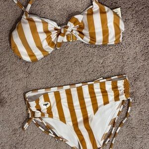 Striped Bikini Top and Bottom